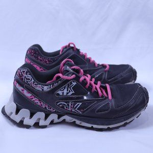 Reebok Zig Tech Womens Size 7.5 Running Walking Athletic Shoes Pink/Black/White